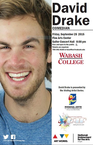 Comedian David Drake Friday Evening | Wabash College